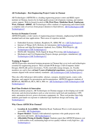 Best IEEE project center in pudukottai