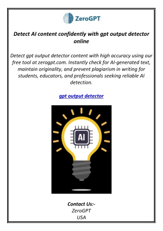Detect AI content confidently with gpt output detector online