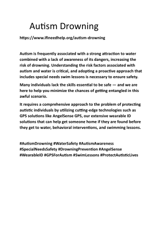 Autism Drowning