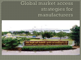 Global market access strategies for manufacturers