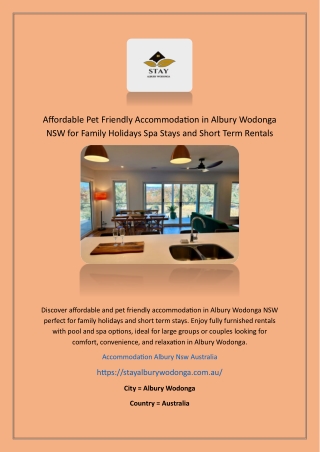 Affordable Pet Friendly Accommodation in Albury Wodonga NSW for Family Holidays