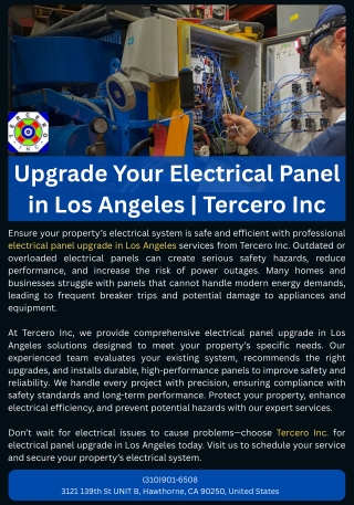 Upgrade Your Electrical Panel in Los Angeles  Tercero Inc
