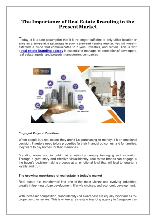 The Importance of Real Estate Branding in the Present Market