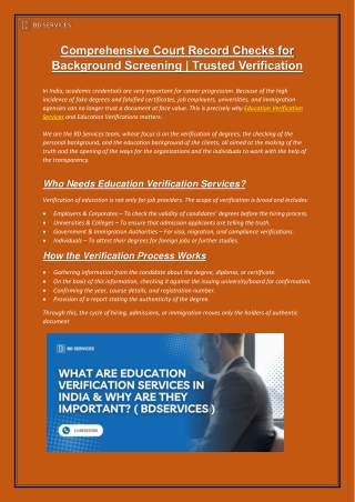 What Are Education Verification Services in India & Why Are They Important?
