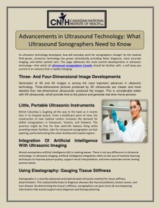 Advancements in Ultrasound Technology What Ultrasound Sonographers Need to Know