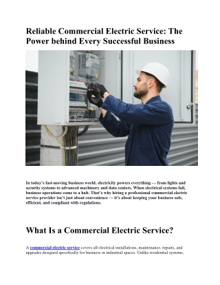Commercial Electric Service 2