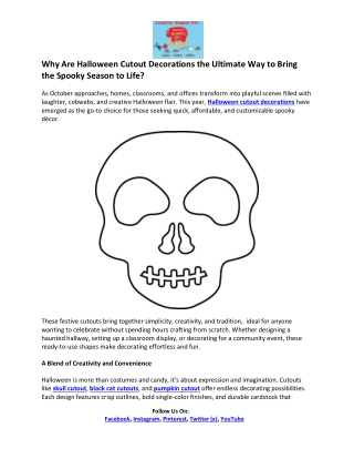 Creative Shapes ETC- Halloween Cutout Decorations