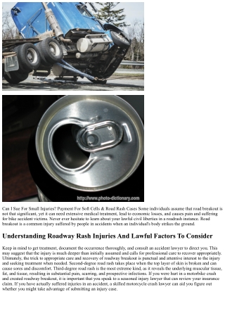 Compensation For Roadway Breakout From A Motorcycle Crash