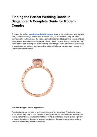 Finding the Perfect Wedding Bands in Singapore_ A Complete Guide for Modern Couples