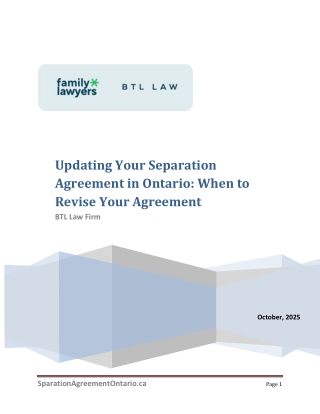 Updating Your Separation Agreement in Ontario When to Revise Your Agreement