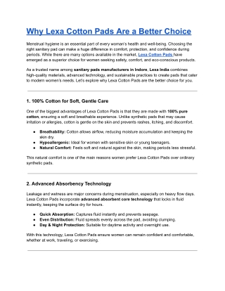 Why Lexa Cotton Pads Are a Better Choice