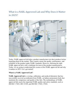 What is a NABL Approved Lab and Why Does it Matter in 2025