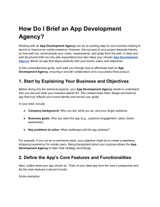 How Do I Brief An App Development Agency_