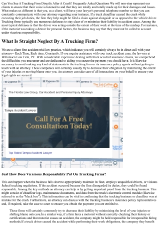 Can You Take Legal Action Against A Trucking Firm Directly After An Accident? Fa