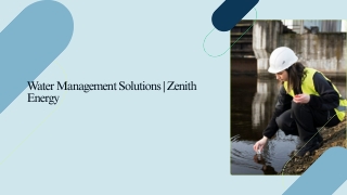 Water Management Solutions  Zenith Energy