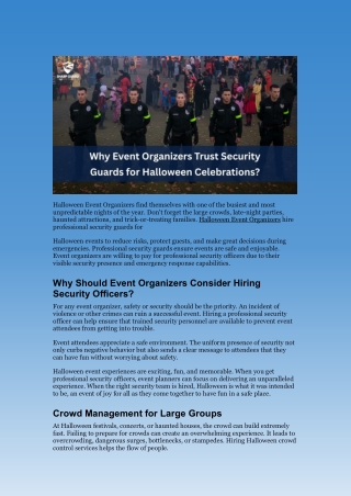 Why Event Organizers Trust Security Guards for Halloween Celebrations