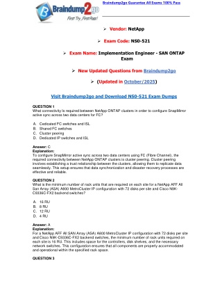 [2025-New-Exam]Braindump2go NS0-521 Dumps(1-35)