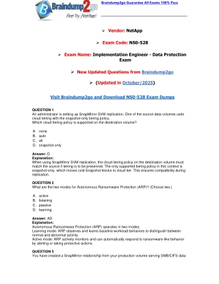 [2025-New-Exam]Braindump2go NS0-528 Dumps(1-33)