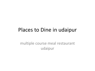 Places to Dine in udaipur