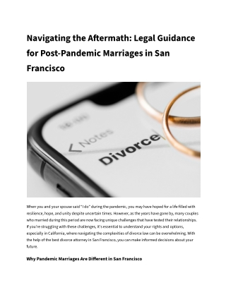 Legal Guidance for Post-Pandemic Marriages in San Francisco