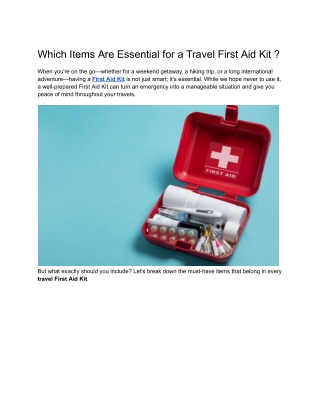 Which Items Are Essential for a Travel First Aid Kit