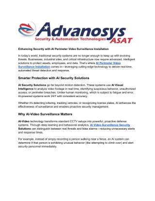 Enhancing Security with AI Perimeter Video Surveillance Installation