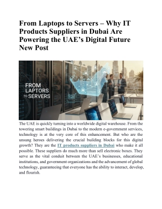 IT Products Suppliers in Dubai Powering UAE’s Digital Future