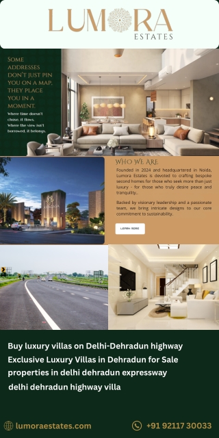 Buy luxury villas on Delhi-Dehradun highway, Exclusive Luxury Villas in Dehradun for Sale PDF 16 oct 2025