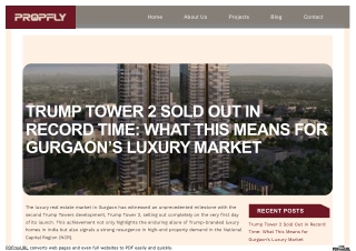 Trump Tower 2 Sold Out in Record Time What This Means for Gurgaon’s Luxury Market
