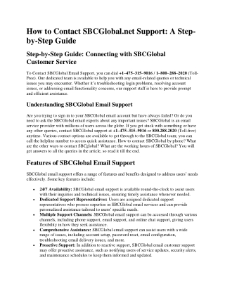 How to Easily Contact SBCGlobal Email Support: Your Step-by-Step Guide