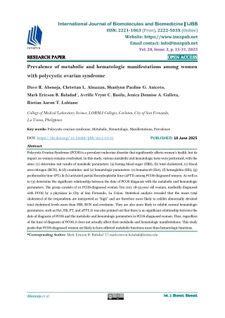 Prevalence of metabolic and hematologic manifestations among women with polycyst