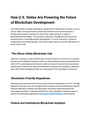 How U.S. States Are Driving Blockchain Innovation