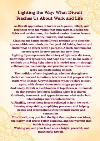 Lighting the Way: What Diwali Teaches Us About Work and Life
