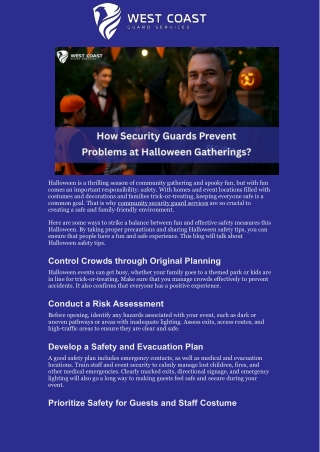 How Security Guards Prevent Problems at Halloween Gatherings