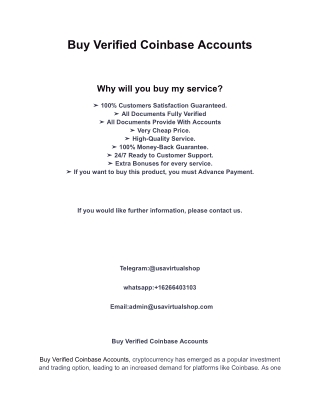 Buy Verified Coinbase Accounts