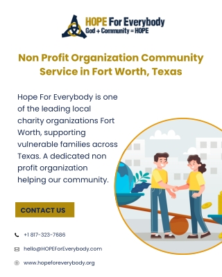Hope for Everybody – Best Texas Non-Profit & Community Service