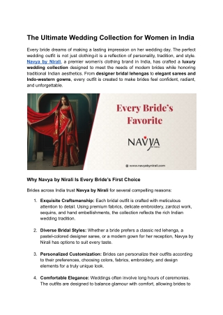 The Ultimate Wedding Collection for Women in India