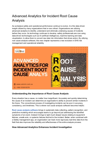 Advanced Analytics for Incident Root Cause Analysis