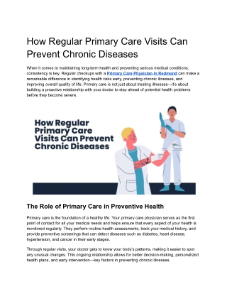 How Regular Primary Care Visits Can Prevent Chronic Diseases