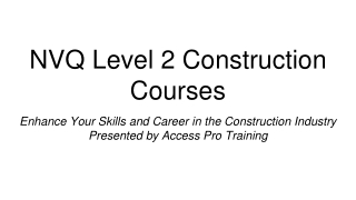 NVQ Level 2 Construction Courses