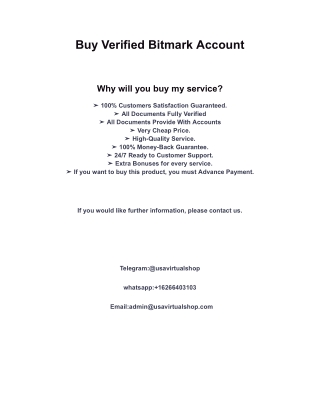 Buy Verified Bitmark Account