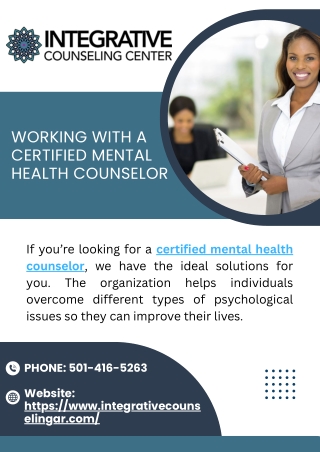 Working with a Certified Mental Health Counselor