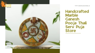 Handcrafted Marble Ganesh Pooja Thali Serv Puja Store (1)