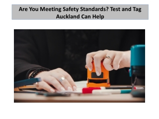 Ensure Workplace Safety with Test and Tag Auckland
