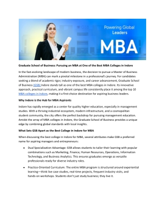 GSB college_ Top Management institute in indore.