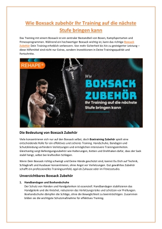 Wie Boxsack zubehör Ihr Training auf die nächste Stufe bringen kann