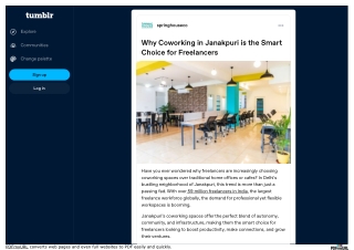 Why Coworking in Janakpuri is the Smart Choice for Freelancers