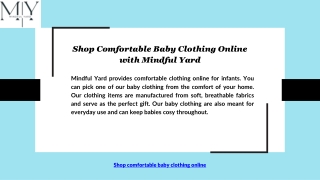 Shop Comfortable Baby Clothing Online with Mindful Yard