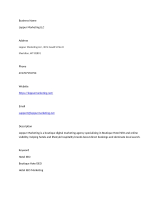 Leppur Marketing LLC