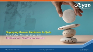 Supplying Generic Medicines to Syria-Indian Pharma Help to Healthcare System
